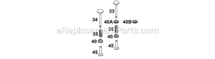 Valve Group Diagram and Parts List for  Briggs and Stratton Engine